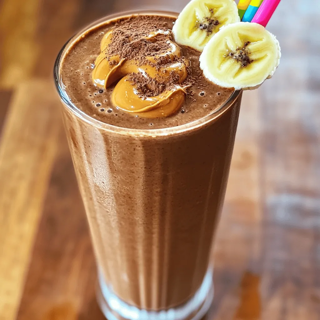 Chocolate Peanut Butter Protein Smoothie Power Boost
