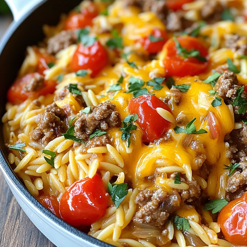 Cheeseburger Orzo Skillet Flavorful One-Pan Meal