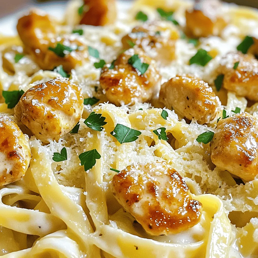 Garlic Butter Chicken Bites with Creamy Pasta Delight