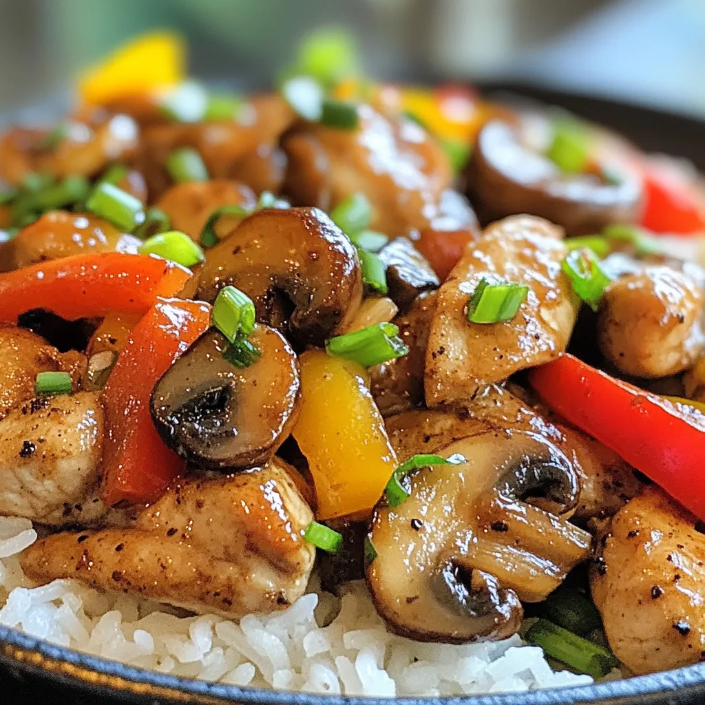 Black Pepper Chicken and Mushrooms Flavorful Delight