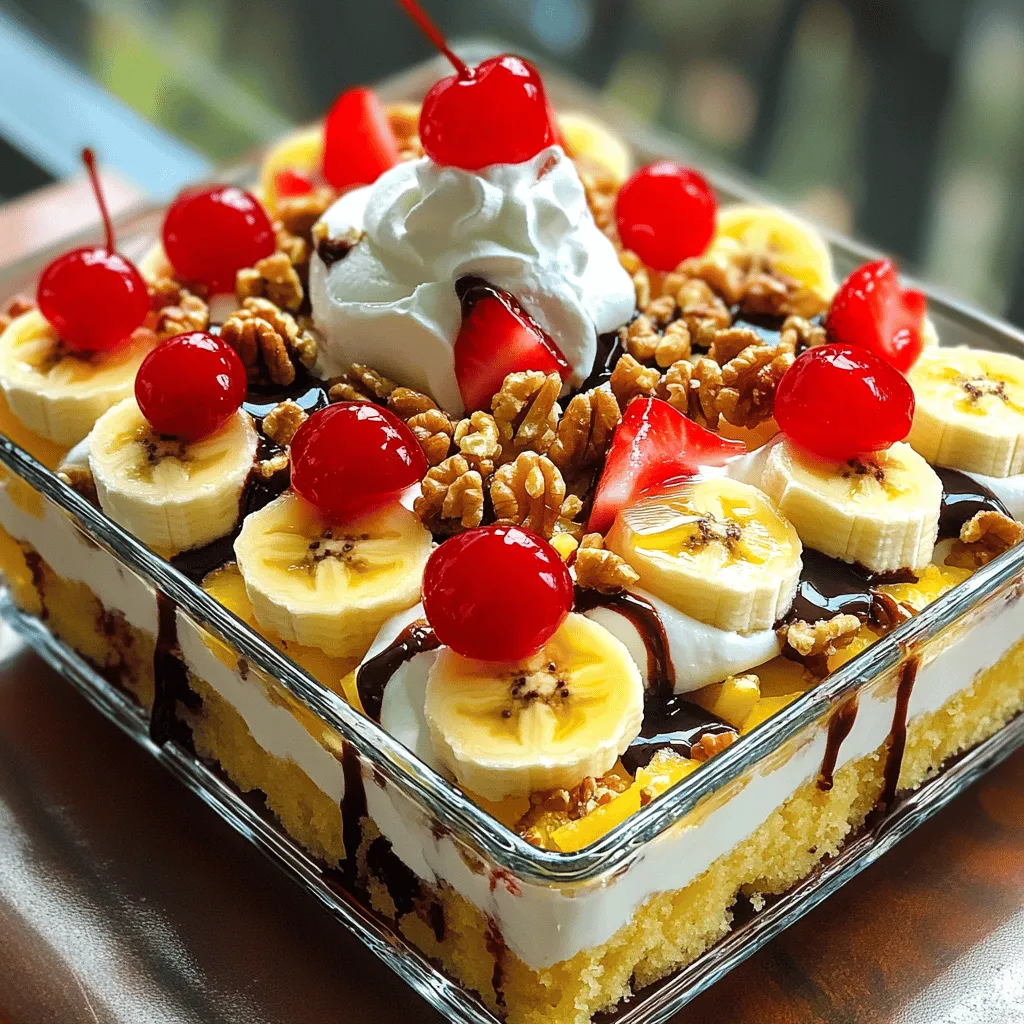 No-Bake Banana Split Cake Easy and Delicious Delight