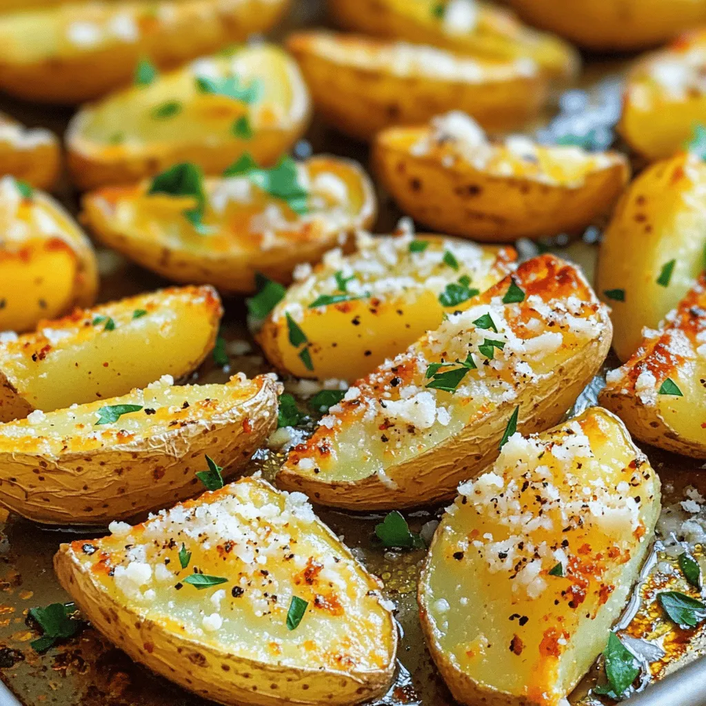 Crispy Garlic Parmesan Potato Wedges Tasty Side Dish