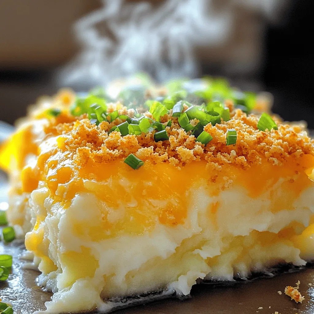 Cheddar Mashed Potato Casserole Savory Comfort Dish