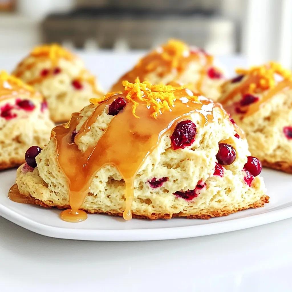 Cranberry Orange Scones with Glaze Fresh Delight
