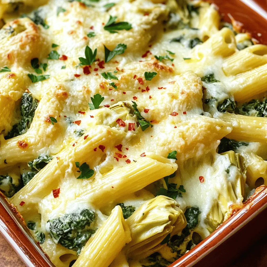 Savory Spinach Artichoke Pasta Bake Recipe Delight