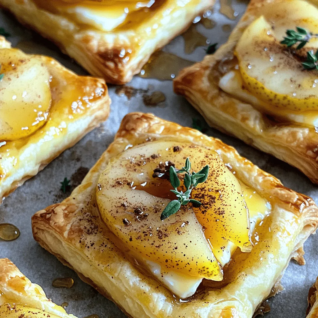 Caramelized Pear Brie Puff Pastry Tarts Delight