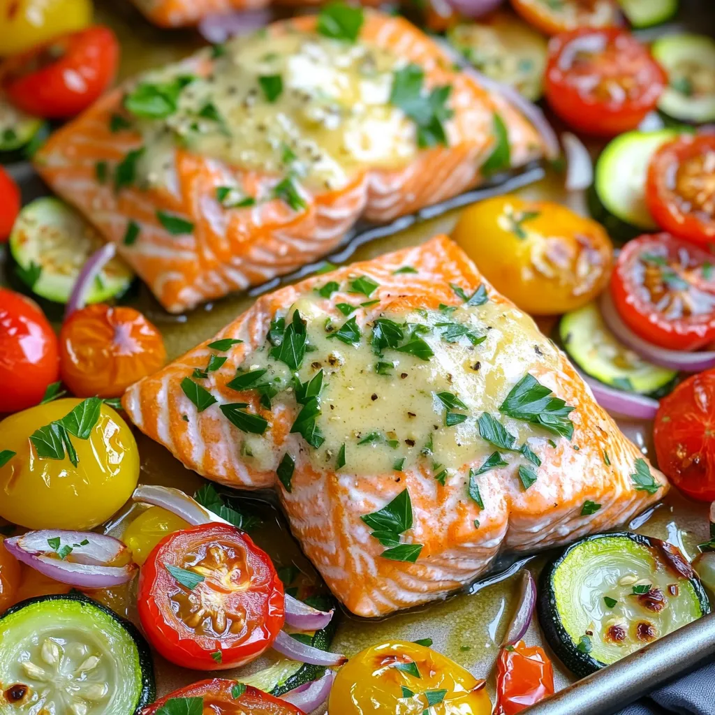 Sheet Pan Garlic Butter Salmon Simple and Quick Dish
