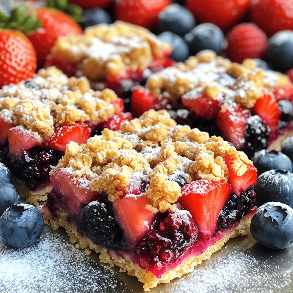 Triple Berry Crumble Bars Sweet and Tasty Treat