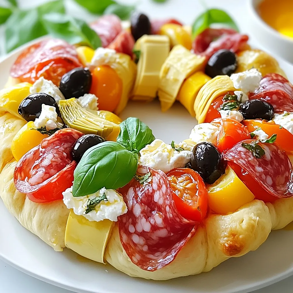 Antipasto Wreath with Hot Honey Feta Delight