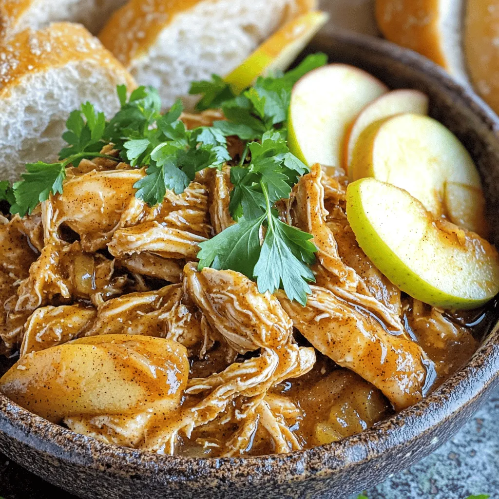 Slow Cooker Spiced Apple Cider Pulled Chicken Delight