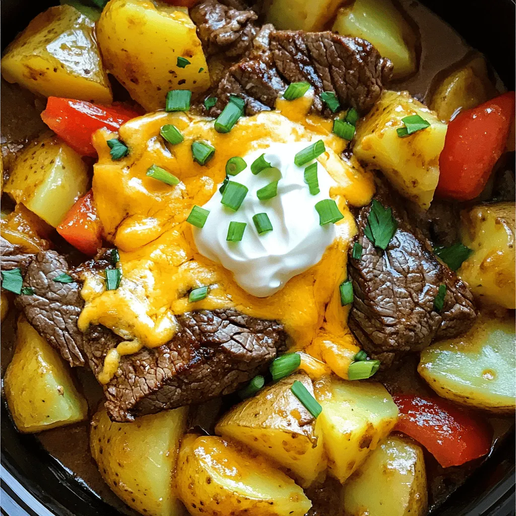 Crockpot Loaded Steak and Potato Bake Delight