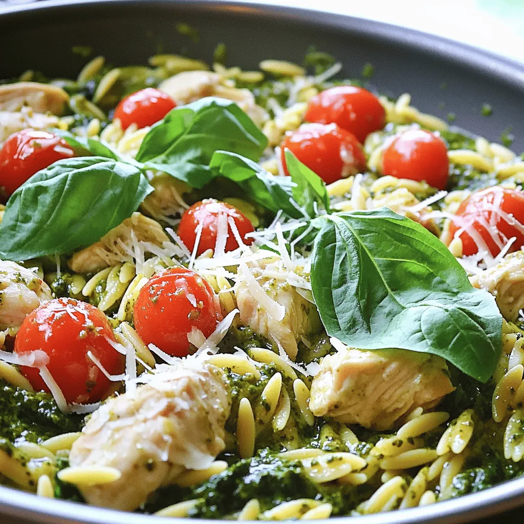 One Pot Creamy Pesto Chicken Orzo Simple Recipe
