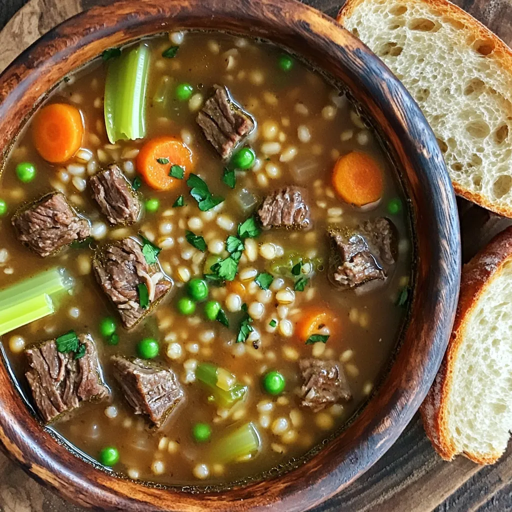 Savory Slow Cooker Beef Barley Soup Easy Recipe
