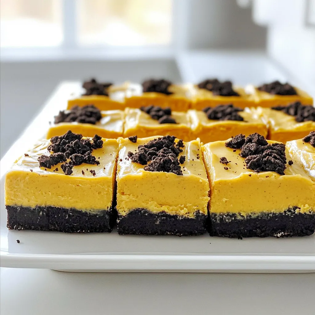 No Bake Pumpkin Oreo Bars Easy Fall Dessert Delight