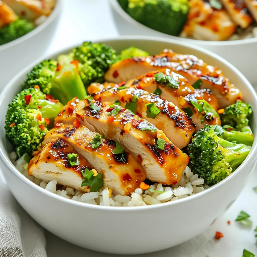 Grilled Chicken Broccoli Garlic Sauce Bowls Delight