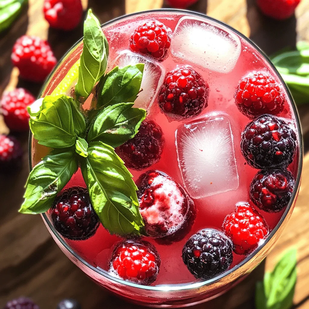 Berry Basil Lemonade Refreshing Summer Drink Delight