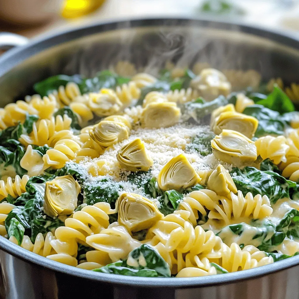 One-Pot Spinach and Artichoke Pasta Delightful Meal