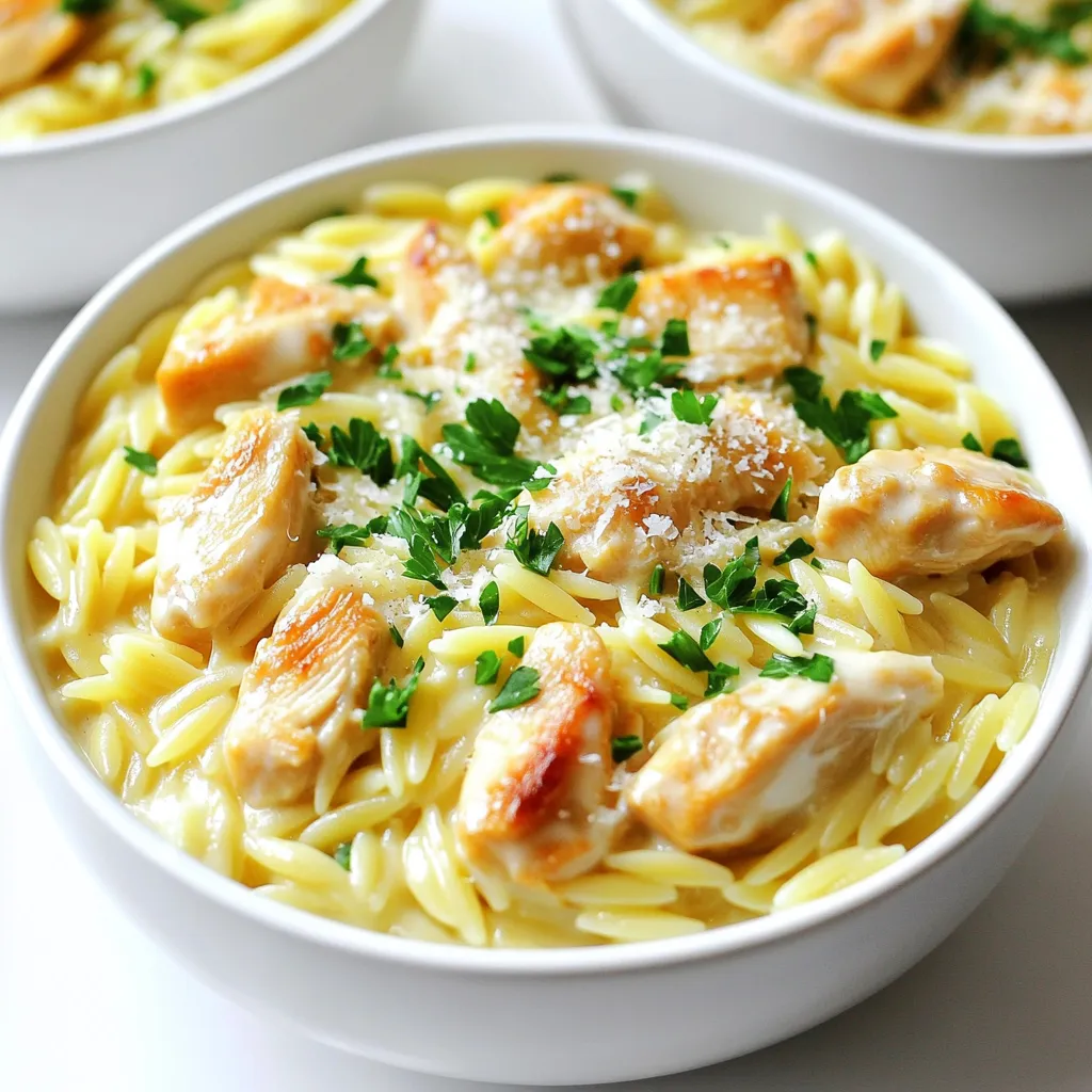 Creamy Chicken Alfredo Orzo Flavorful Family Meal