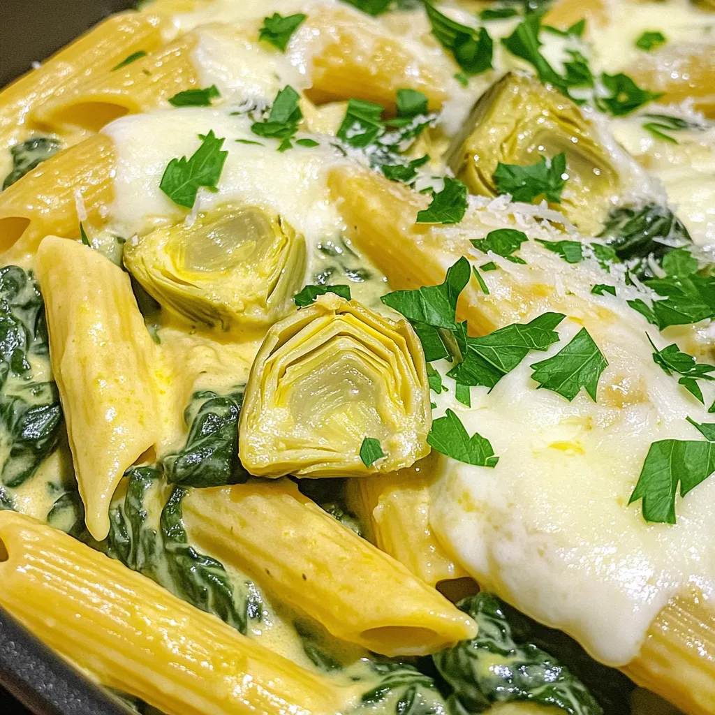 One Pot Spinach Artichoke Pasta Creamy Delight Recipe