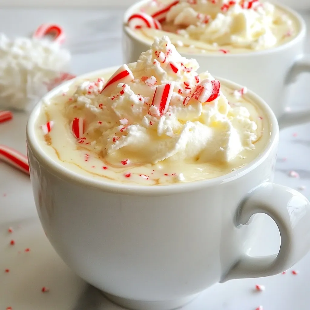 Slow Cooker Candy Cane White Hot Chocolate Delight