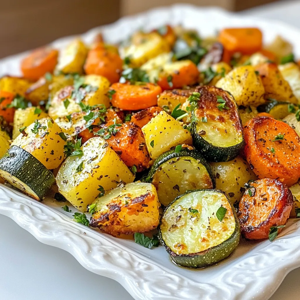 Herb Roasted Potatoes Carrots Zucchini Flavorful Dish