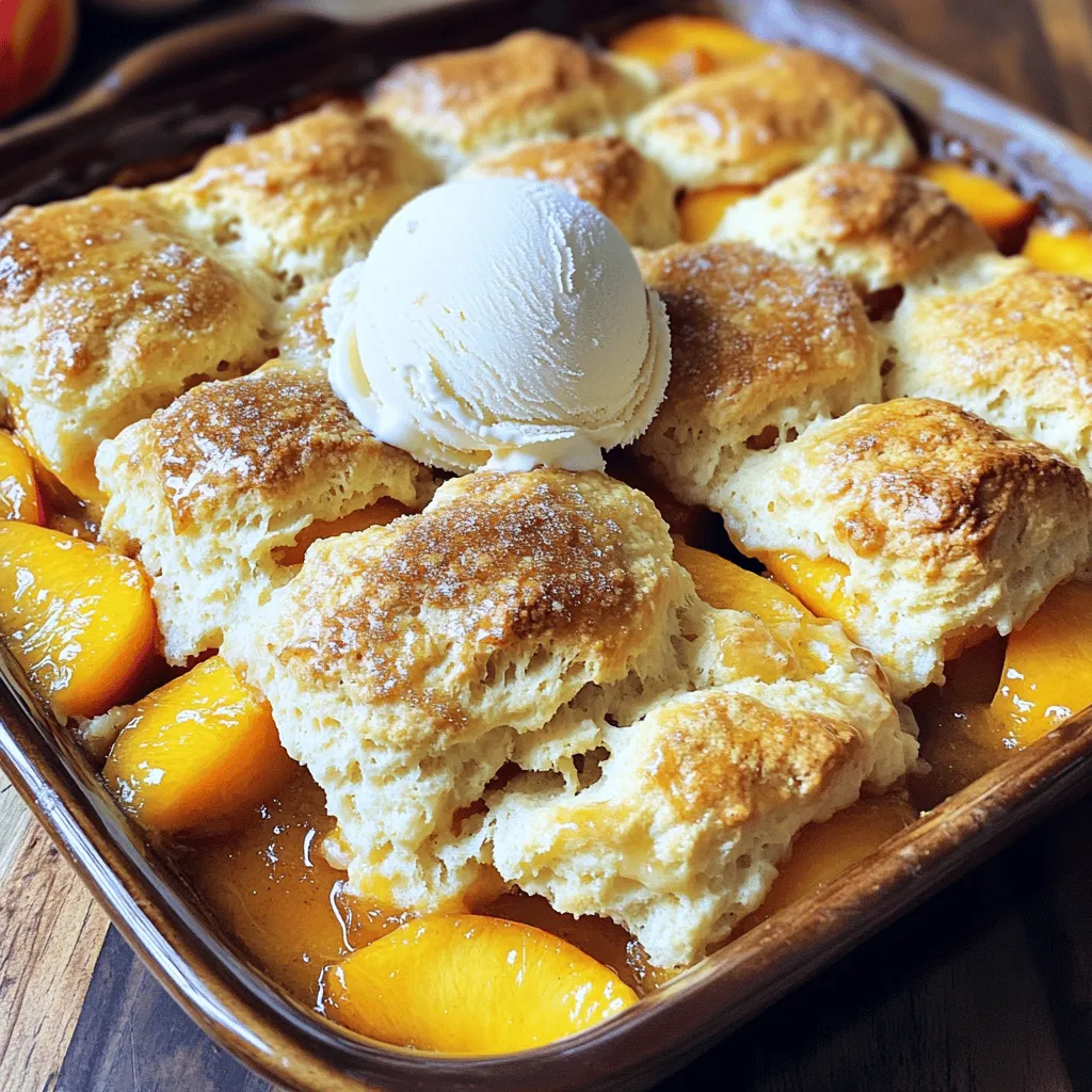 Peach Cobbler with Biscuit Topping Perfectly Delicious