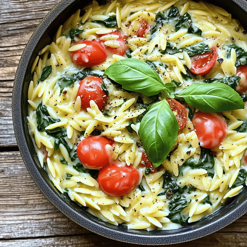 One Pot Creamy Garlic Parmesan Orzo Delicious Recipe