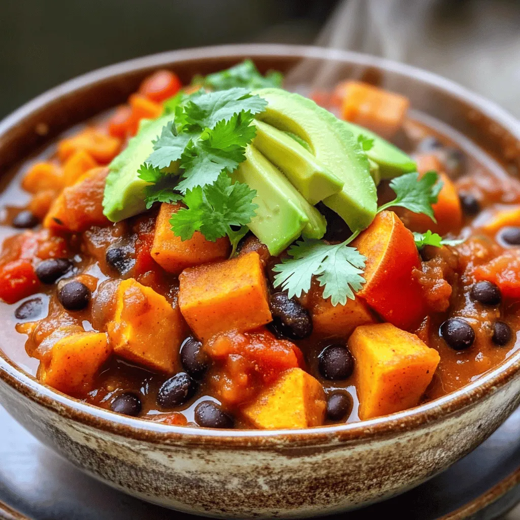 Savory Sweet Potato Black Bean Chili Recipe