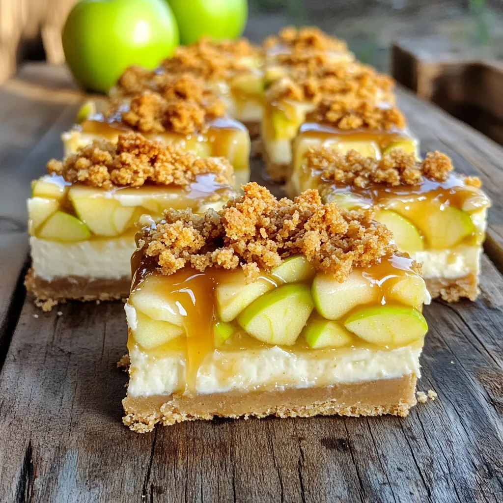 Caramel Apple Crumble Cheesecake Squares Delight