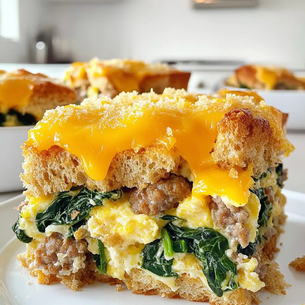 Savory Sausage and Spinach Breakfast Strata Recipe