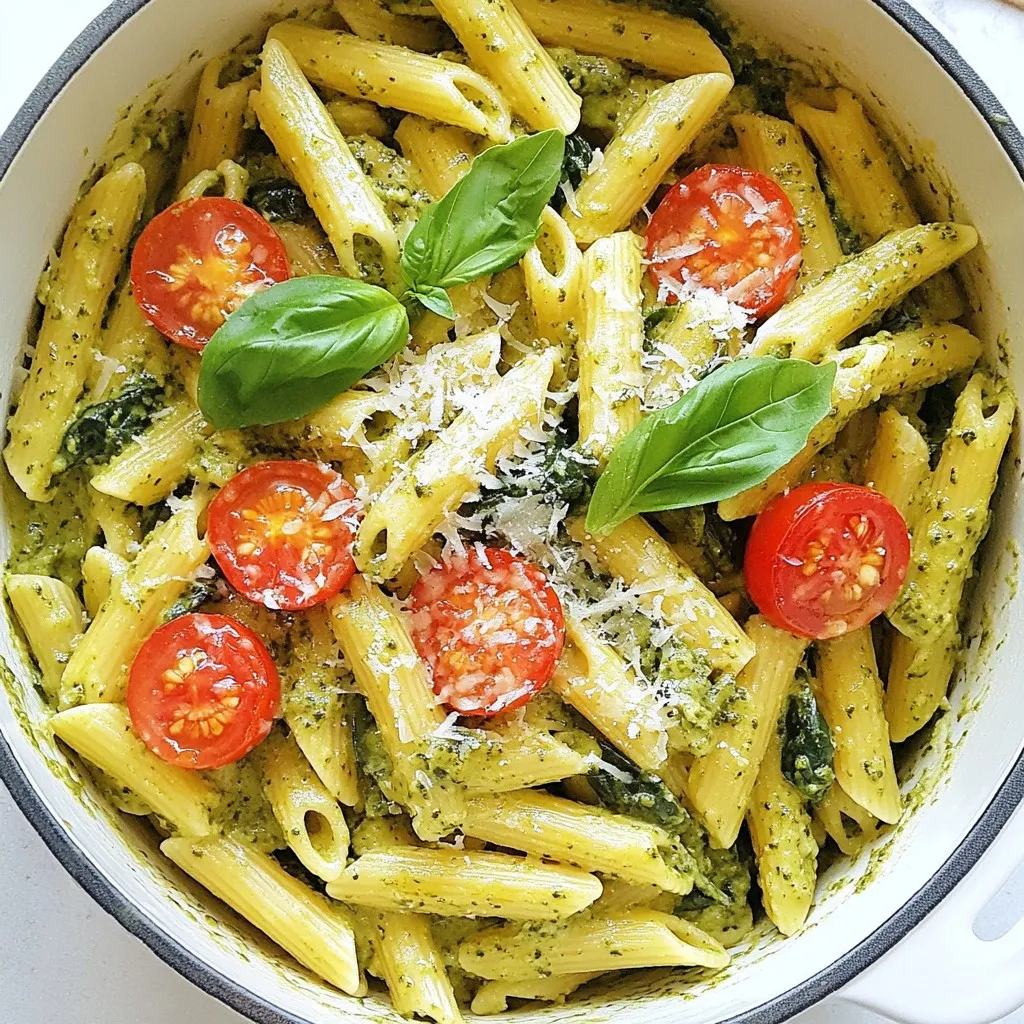 One-Pot Creamy Pesto Pasta Delightful and Simple Meal