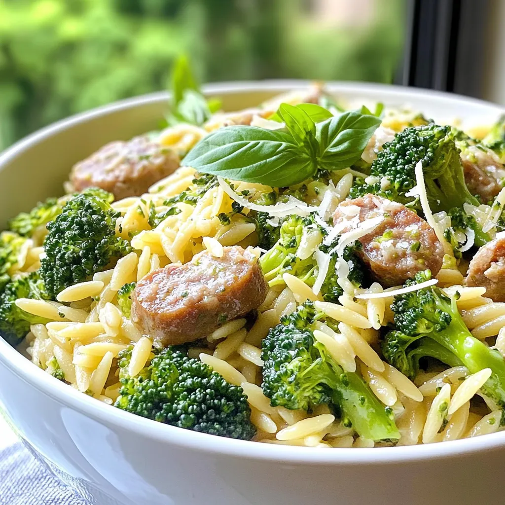 Chicken Sausage Broccoli Orzo Flavorful Dinner Option
