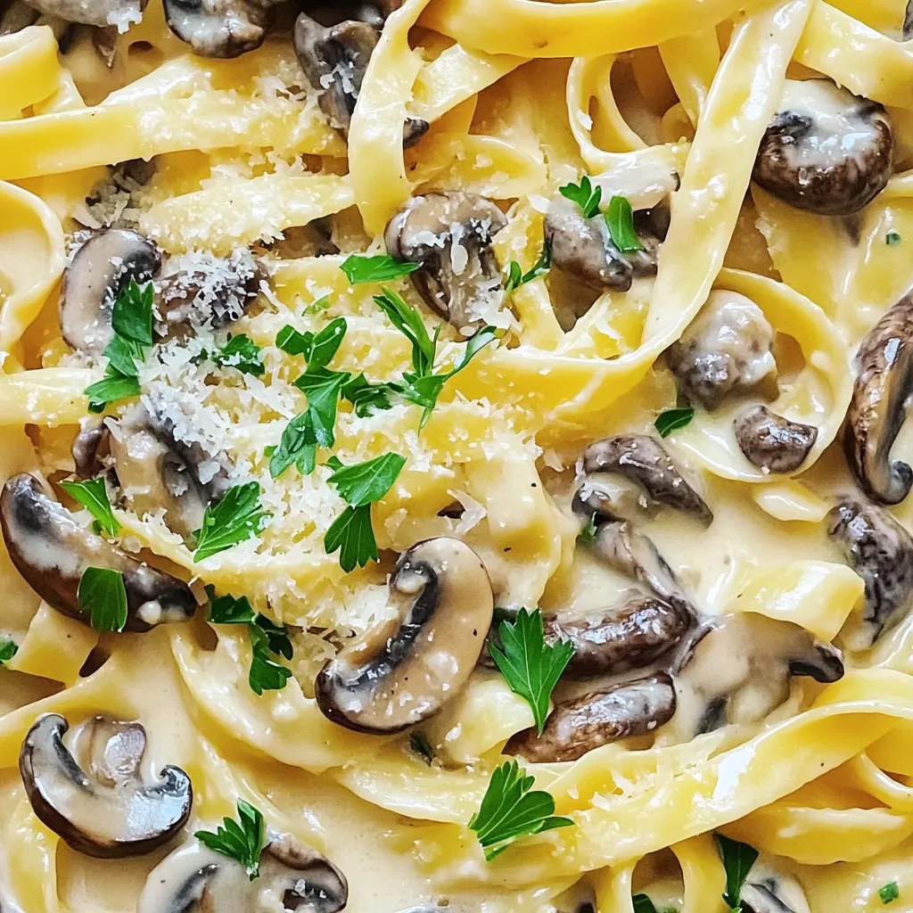 Creamy Mushroom Alfredo Fettuccine Delightfully Easy