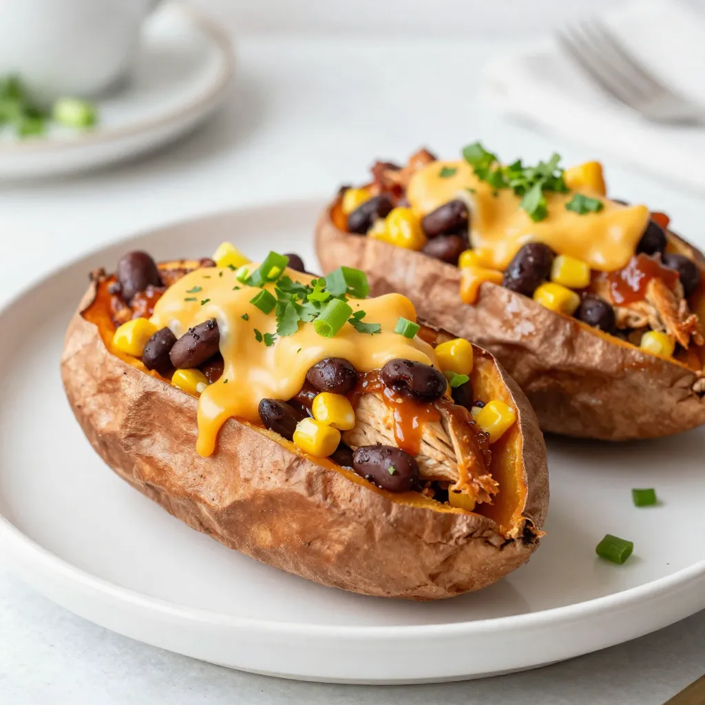 BBQ Chicken Stuffed Sweet Potatoes Flavorful Dish