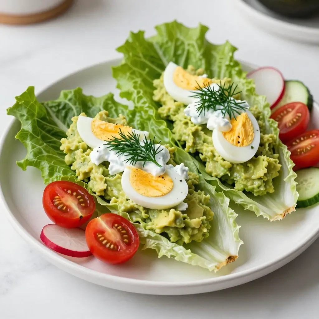 Avocado Egg Salad Lettuce Wraps Healthy and Fresh