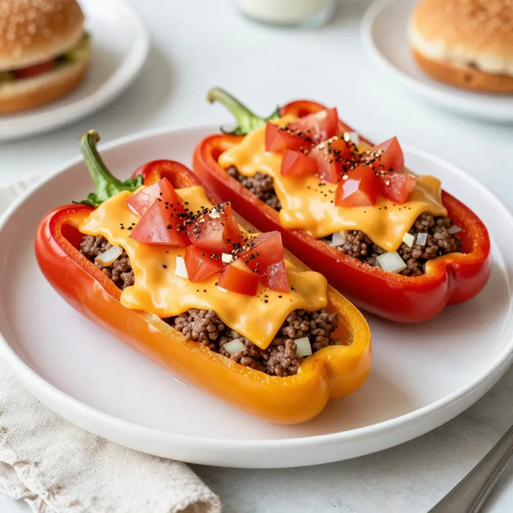 Cheeseburger Stuffed Peppers Savory and Satisfying Meal