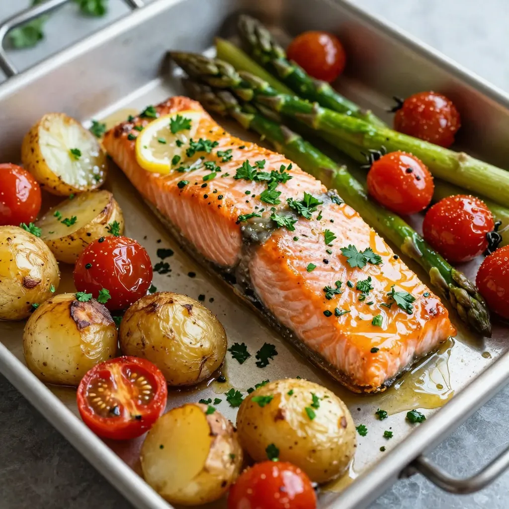Flavorful Sheet Pan Lemon Herb Salmon Recipe