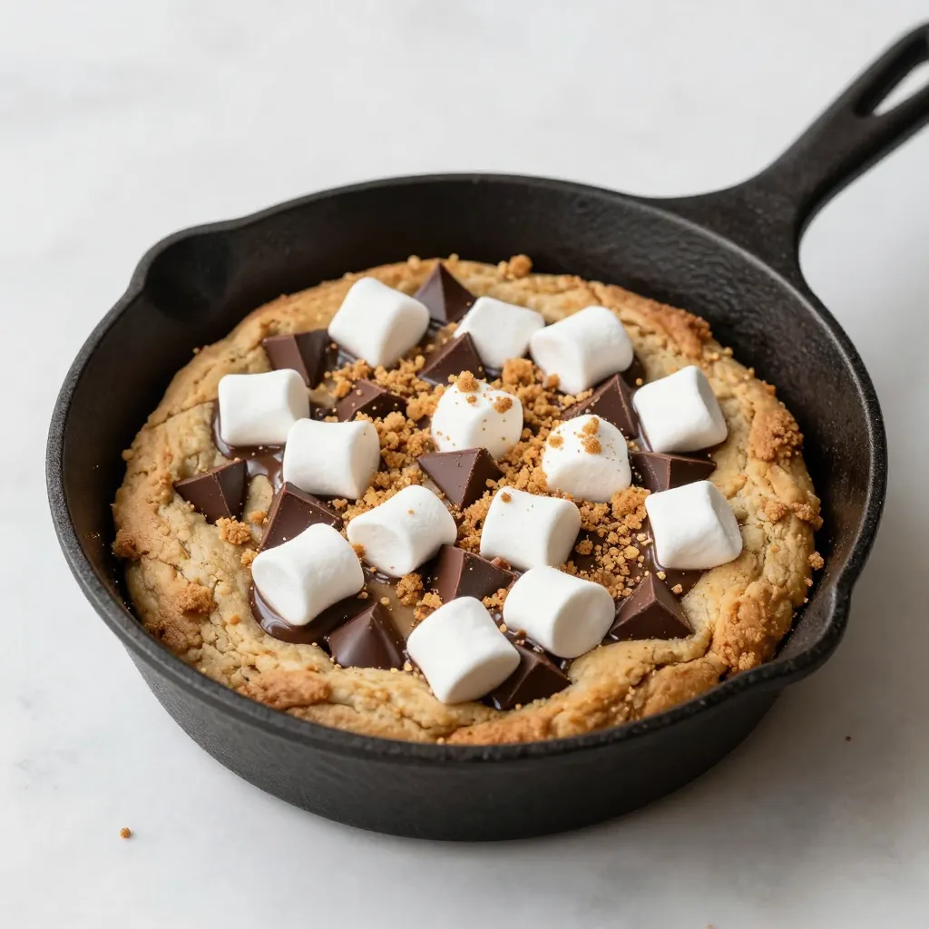 S&#8217;mores Cookie Skillet Deliciously Gooey Dessert Treat