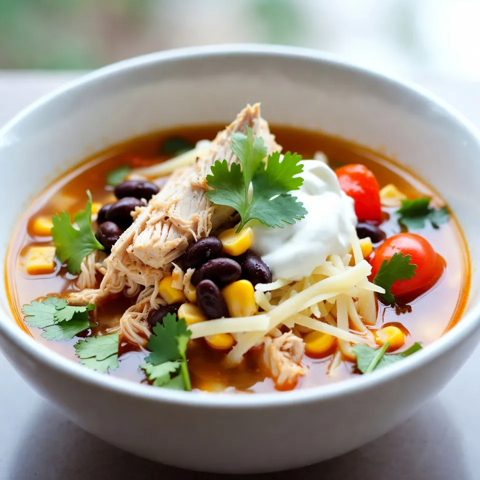 Savory Slow Cooker Chicken Taco Soup Easy and Tasty Meal