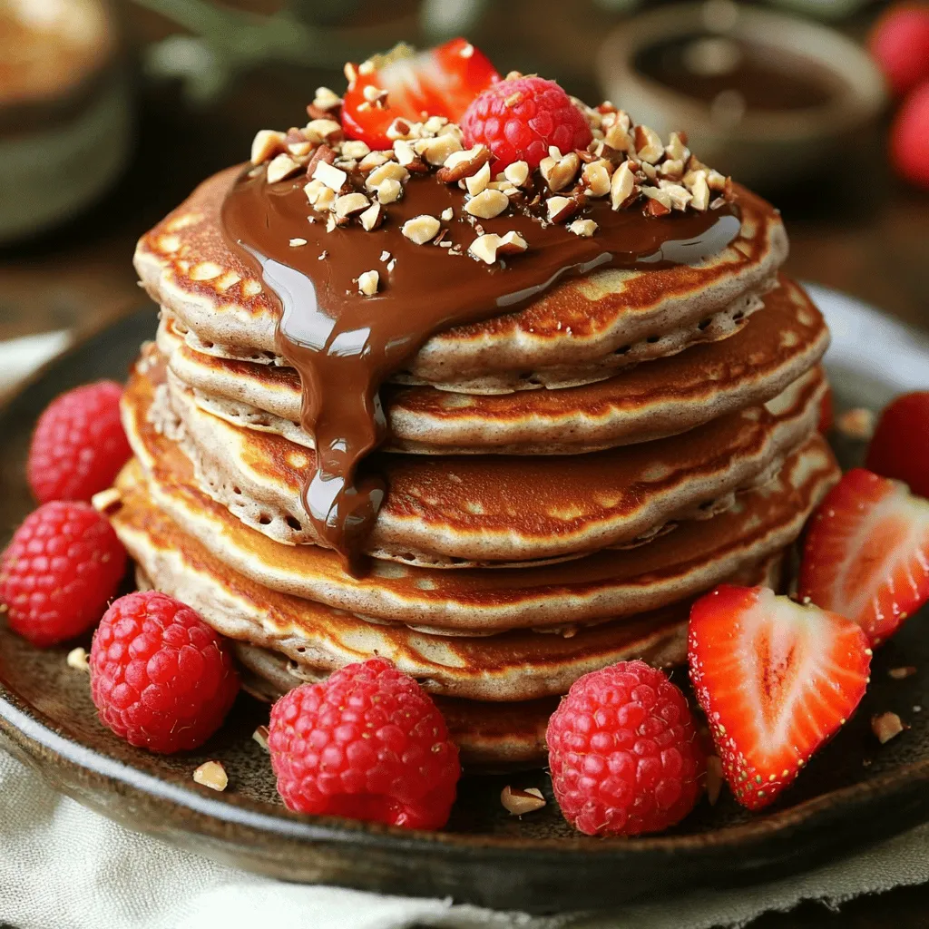 Chocolate Hazelnut Spread Pancakes Sweet Breakfast Treat