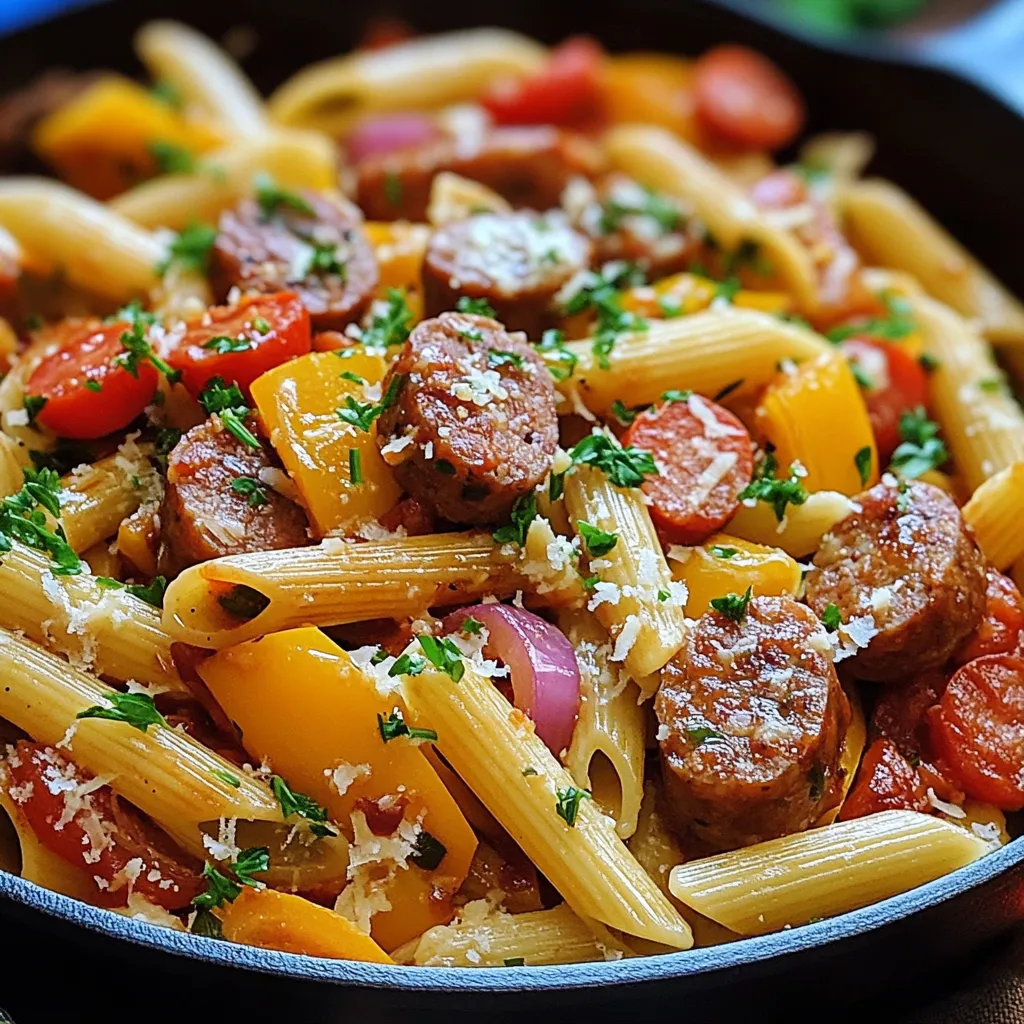 Honey BBQ Sausage Pasta Skillet Quick and Tasty Meal