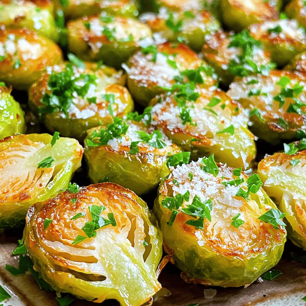 Garlic Parmesan Roasted Brussels Sprouts Savory Treat