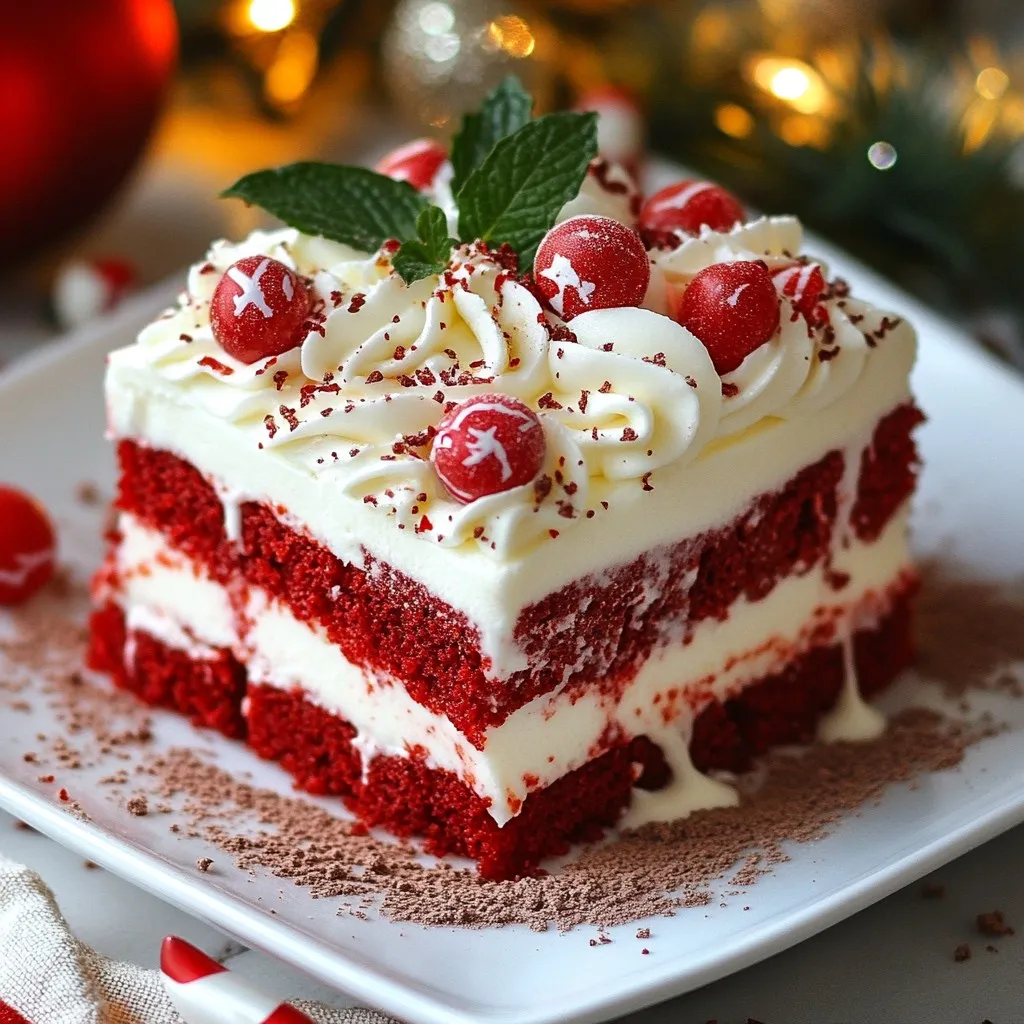 Red Velvet Christmas Lasagna Dessert Delight