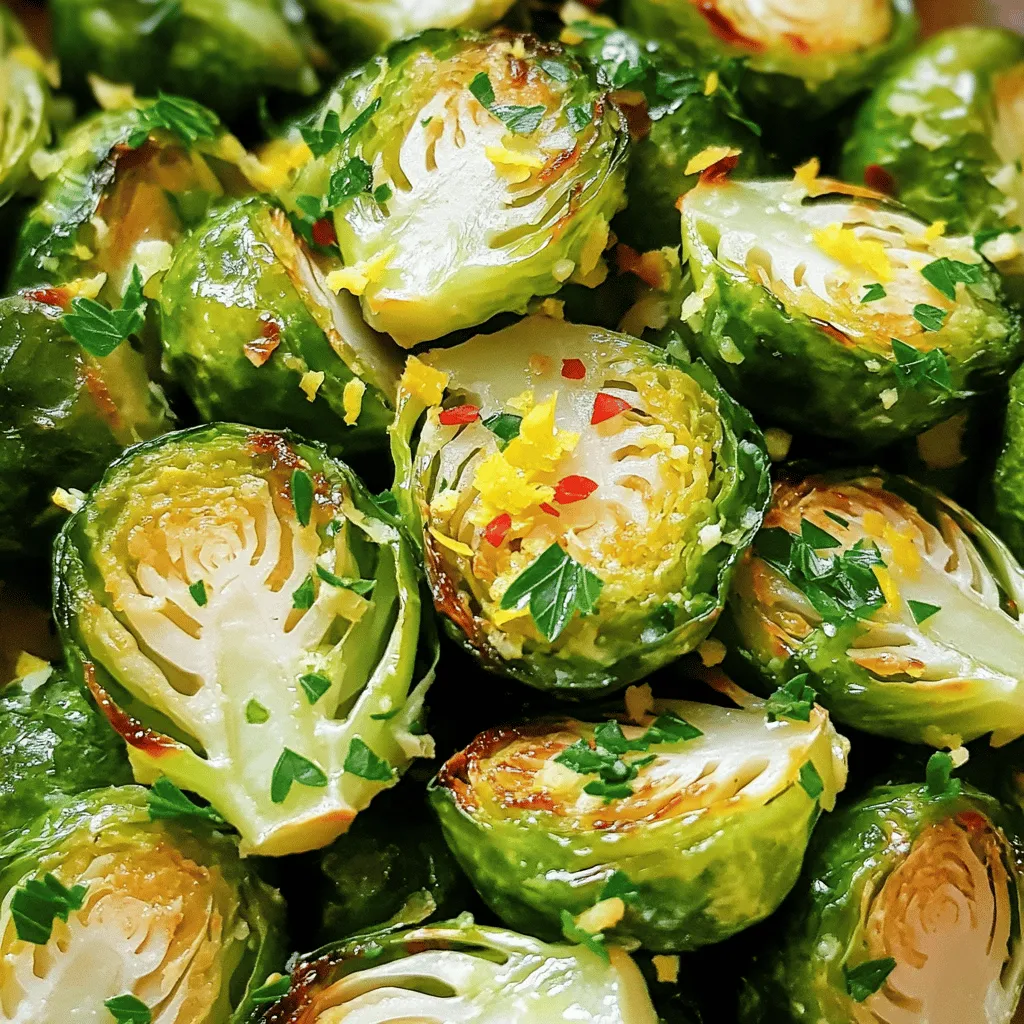 Lemon Garlic Roasted Brussels Sprouts Flavor Boost