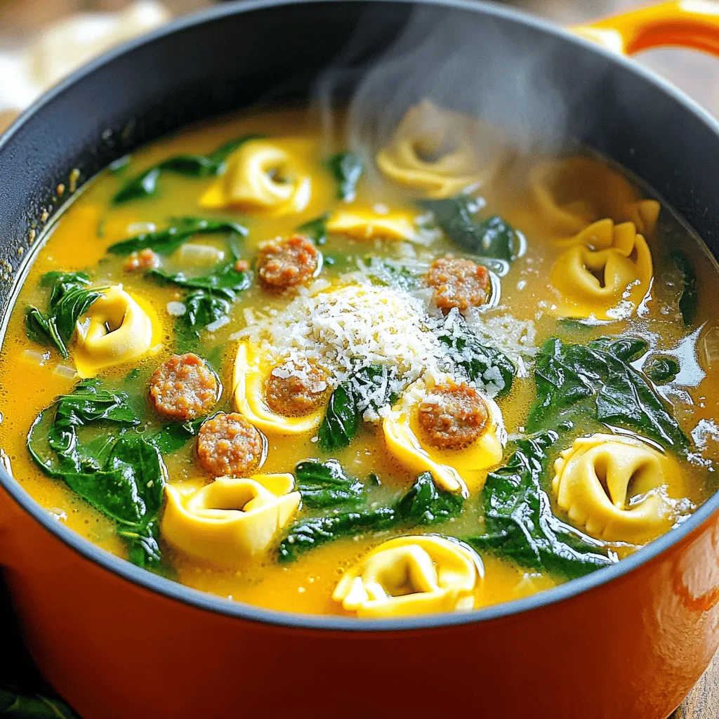 Satisfying Sausage Spinach Tortellini Soup Recipe