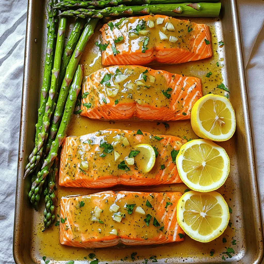 Garlic Herb Salmon and Asparagus Sheet Pan Delight