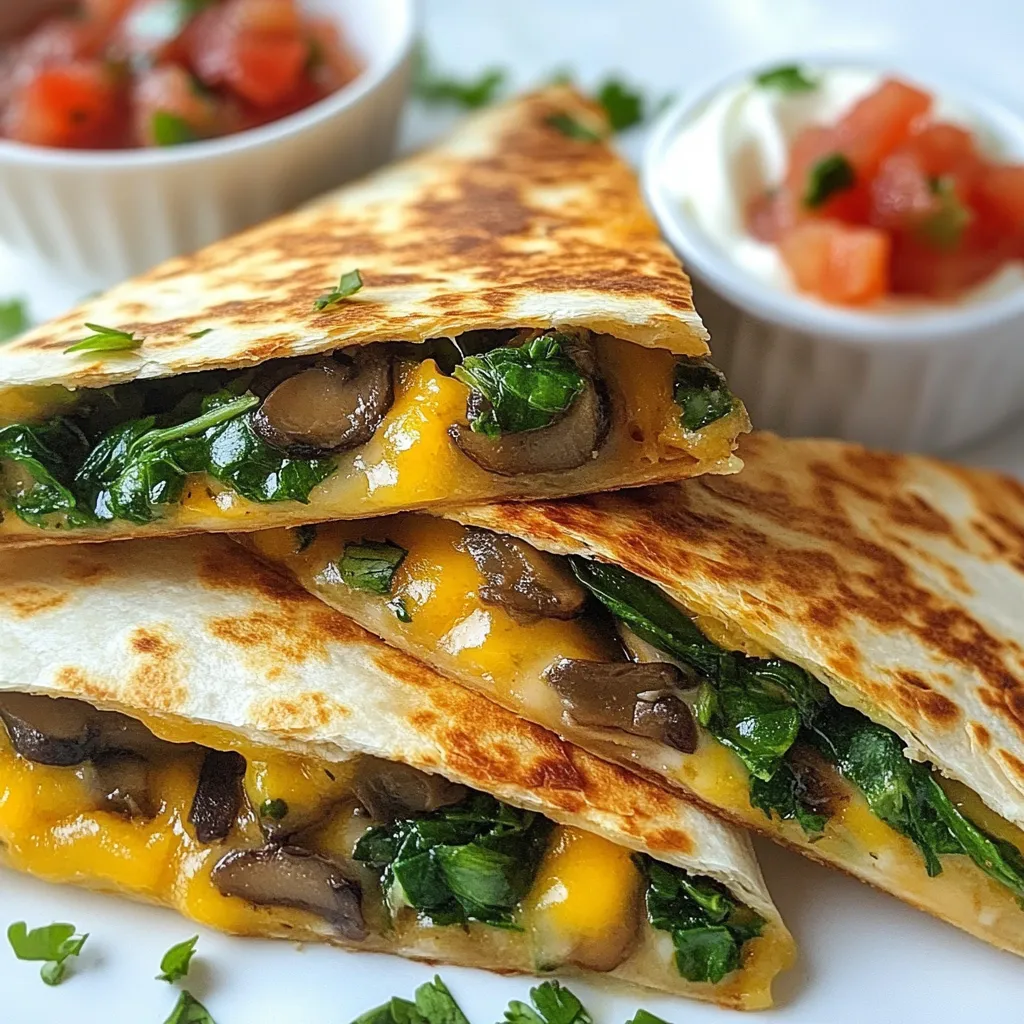 Crispy Spinach Mushroom Quesadilla Simple Recipe