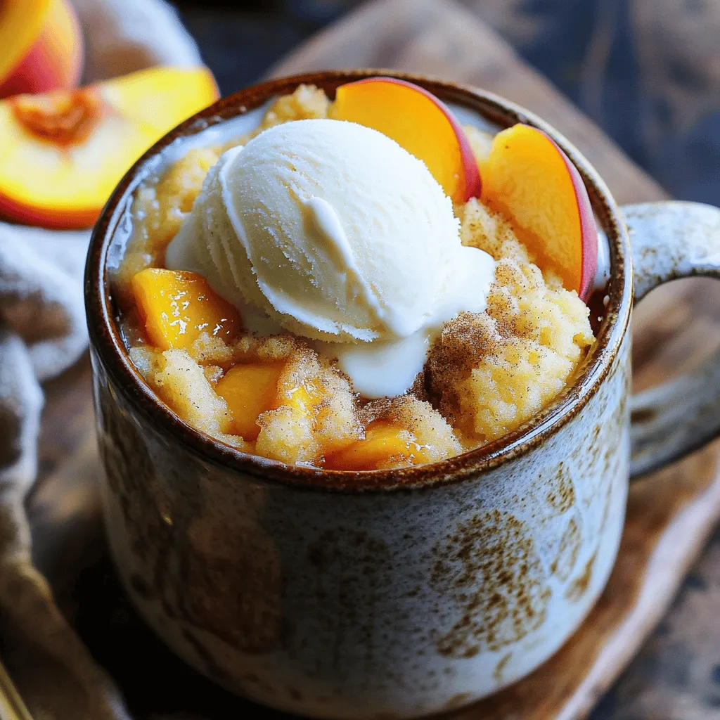 Peach Cobbler Mug Cake Quick and Simple Dessert Treat