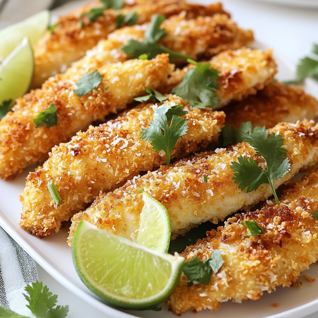 Coconut Lime Chicken Tenders Crispy and Flavorful Dish