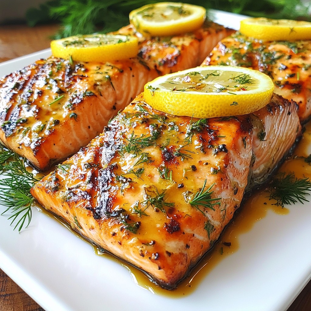 Tender Restaurant-Style Grilled Lemon Herb Salmon Recipe